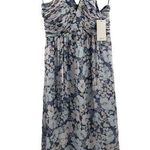 Joie  Margot Dress SZ 4 NWT 100% Silk Nightshadow Blue Sample Chiffon Midi Floral Photo 0