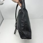 Unbranded Woven Strap Leather Shoulder Tote Bag Black Photo 2