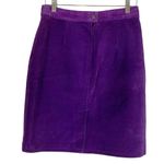 Vintage G III Suede Leather Skirt Size Medium Purple Photo 1