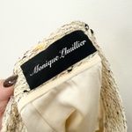 Monique Lhuillier Tweed Bouclé Skirt Cream Black Trim Silk Lined Photo 4