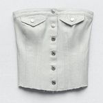 ZARA  Silver Denim Tube Top Photo 1