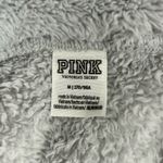 PINK - Victoria's Secret PINK Victoria’s Secret Light Gray Teddy Fleece Zip-Up Jacket Size Medium Photo 10