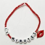 Sabrina Carpenter 15 Minutes Beaded Friendship Bracelet with Red Lips Charm Photo 0