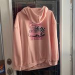 SheIn  4XL Pink Oversized Graphic Grunge Drawstring Hoodie With Front Pockets Photo 2