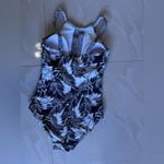 Catalina Women's High Neck Keyhole One Piece Swimsuit Size Small Black/White Photo 3