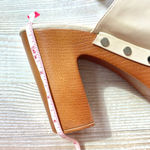 ZARA Studded Chunky Platform Heels | Ivory Size 9.5 Photo 7