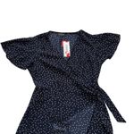 Relipop Wrap Dress Blue White Polka Dot V-Neck Bell Short Sleeve Ruffled XL NEW Photo 8