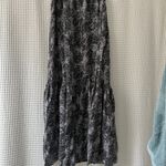 Unsubscribed 100% silk gray white floral maxi skirt/strapless dress [READ] Photo 1