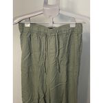 Gap  Women's Linen Blend Olive Green Drawstring Wide Leg Casual Pants Size‎ S Photo 1