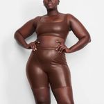 SKIMS  Faux Leather‎ Bralette - Size 2X - Cocoa - NWT Photo 1