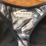 Betsey Johnson Performance Black & White Floral High Neck Sports Bra Photo 8