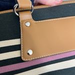 Victoria's Secret Victoria’s Secret purple cream black striped zip shoulder bag with coin purse Photo 6