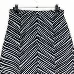 Escada Rendal Black & White Chevron Knit Midi Skirt Size 4 Photo 3