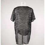 Lucy Paris REVOLVE x Women's Top Size:L Sheer Zebra-Print Black Silver Photo 2