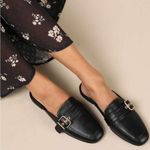 Lulus Black Buckle Mules Slides Photo 2