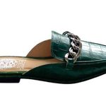 Vince Camuto NS!!! Rachey Leather Croc Mules Green Size 6 Preppy Academia Quiet Photo 2