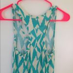Diosa NWT Boutique Teal & Beige Aztec Tribal Sleeveless Razorback Maxi Dress Small Photo 3