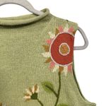 VTG Claire Murray Womens Sz L ? Green Silk Linen Blend Floral Knit Sweater Vest Size L Photo 3