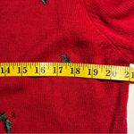 Dress Barn Womens Christmas Beaded Poinsettia Cardigan Sweater Size L Velvet Holiday Party Photo 7