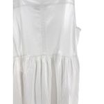 Everlane  White Seersucker Midi‎ Dress M Cotton Sleeveless Resort Wear Vacation Photo 5
