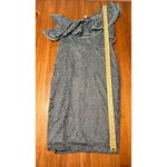 Haute Monde  Womens One Shoulder Lace Bodycon Cocktail Dress Teal Size Medium Photo 9