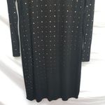 M/L Black Long Sleeve Dress Midi Polka Dot Casual Women’s Size M Photo 3