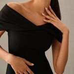 Anthropologie Maeve Off-The-Shoulder Twist Midi Dress Black Small Photo 3