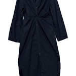 Modern Citizen  Taylor Shirt Midi Dress Black Cotton Twist Front Size Large Photo 0