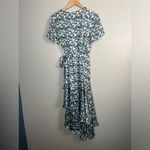 Club Monaco Zaydie Asymmetrical Wrap Dress green blue white size 2 going out Photo 7