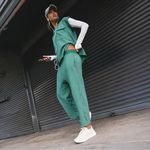 NWT Free People Movement One To Beat Green Set / Slouchy Harem Pants & Top Small Photo 1