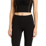 JoyLab Black With Gold Stripes Active Crop Tank (XXL) Photo 0