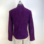 Gloria Lopez Sauque Suede Leather Jacket Purple Size M Photo 9