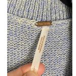 Free People Icy Blue Marled Cable Knit Sweater Dress Zip Collar Fitted L Photo 2