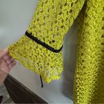 Olivia Blu  Yellow Lace Top with Black Trim Size Large Photo 9