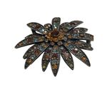 Joan Rivers Vintage Swarovski Crystal Sparkle Starburst Brooch Pin Set Bronze Photo 11