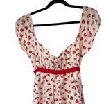 Unique Vintage Union Made White Red Frog Lilypad Print Dress Photo 1