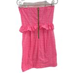 Lilly Pulitzer Lowe Fiesta Pink Pretty Gingham Strapless Peplum Dress 6 neon Photo 2