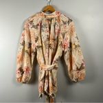 Boston Proper  Sz M Ipanema Orchids Print Linen Blend Tunic Top Tropical Photo 8