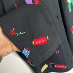 Vintage Michael Simon Colorful Embroidered Salsa Dancing Button Cardigan Size M Photo 4