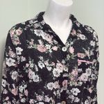 Papinelle Sheer Cotton Floral Pajamas Shirt small Black Photo 3