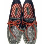 Sperry Womens  Top-Sider Boat Shoes Nautical Red White Blue Anchors Sequins Sz 9 Photo 6
