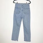 ZARA  Button Fly Crop Jeans Raw Hem Blue Size 8 Photo 1