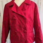 Talbots Vintage blazer tapestry cherry scarlet red 2X woman Double Breasted Photo 0