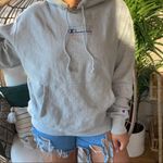 Champion Gray Spellout Vintage Reverse Weave Hoodie SZ 2XL Photo 0