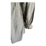 ZARA Beautiful green tiered dress with white dots, long sleeves with button cuffs, ties at neck, excellent condition, size xs Measurements: Bust: armpit to armpit 18 inches Length: shoulder seam to bottom 31 inches Photo 3