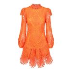 The Sang  Orange Ruffle Long Sleeve Mini Dress Size Medium NEW NWOT Photo 1