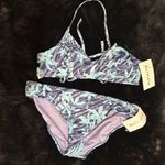 Athleta NWT Palm Tropic Bikini SET Large Top & XL Bottom Island Blue Purple Swim Photo 2