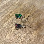 Sterling Silver Black Ethiopian Opal Raw Form 925  Earrings Photo 7