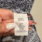 Vince NEW SILK STATIC DOT BLACK WHITE BLUE GRAY PRINT TRAPEZE SPLIT VNECK DRESS Photo 6