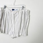 Old Navy [] Striped Navy White Linen Blend Extra High Rise Taylor Shorts Size XL Photo 8